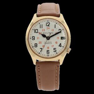Vintage 33.5mm Accutron Railroad Approved 12j Men's Quartz Wristwatch 2181 224